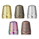 Tyqour 5 Stück Fingerhut, Einstellbares Fingerspitzen-Protektor Set,...