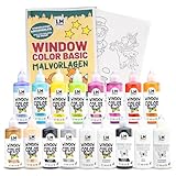 LM Window Color Set (17 x 80 ml Set Basic inkl. Konturfarbe & Malvorlagen) -...