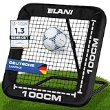 ELANI - Rebounder für Fußball 1x1m mit Schutzrand & 6 Heringen für sicheren...