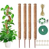 AIQII 4 Pack 70cm Pflanzenstab Moosstab Monstera Rankhilfe Biegsame Moosstab...