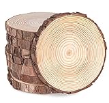 ilauke Holzscheiben 8 Stücke Holz Log Scheiben16-17CM Runde Naturholz...