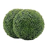 2 Stück Künstliche Buchsbaumkugel – 28 cm Großformatig Wetterfeste & 2D...