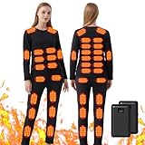 Yahbrra Damen Winter Beheizbare Kleidung: mit 2 Powerbank 42 Zonen Beheizte 3...
