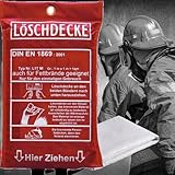 Brandengel Premium Löschdecke in roter Tasche DIN EN 1869:2001 Brandschutzdecke...
