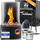 KAMINESS® Tischkamin | Verstellbare Flamme & 3h Brenndauer | Tischfeuer Set |...