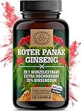 Ginseng Kapseln -1800mg je Tagesdosis- WICHTIG: 20:1 Roter Panax Extrakt...