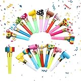 DDHHCP 20 Stück Tröte, Bunte Party Hörner, Partypfeifen Blowouts Krachmacher...