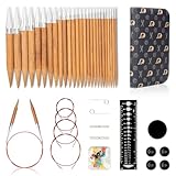 RUIDI Rundstricknadeln Set, Rundstricknadeln Set Austauschbar mit Tasche &...