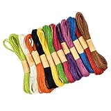 Skyzone Farbige Juteschnurschnur, 12 Farben Natürliche Juteschnur-Wickelschnur...