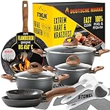 STONELINE Ceramic Keramikpfanne Töpfe Set 14 teilig 18/20/24cm Töpfe Pfannen...