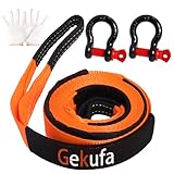 Gekufa Abschleppseil pkw 5M x 5cm, 10 Tonnen (22046 Lbs) Abschleppseil Auto Kit...