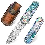 Zingbee Damast Taschenmesser Klappmesser, Hochwertig VG10 Damaststahl Klinge,...