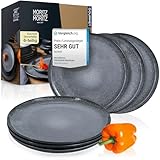 Moritz & Moritz VIDA 6er Dinner Teller Set Anthrazit - Dinnerteller für 6...