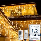 LED Eisregen Lichterkette Außen, WOWDSGN 15M 660LED Eiszapfen mit Timer 8 Modi...