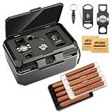 LIHTUN Reise-Humidorbox und Zigarrenzubehör-Set, tragbares...
