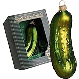 Dekohelden24 Lauschaer Christbaumschmuck - Große Weihnachtsgurke, aufwendig...