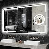 STARLEAD Badezimmer-Spiegel-mit-Beleuchtung 120x70cm, Badezimmerspiegel mit...