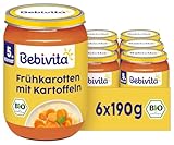 Bebivita Bio Frühkarotten mit Kartoffeln (6 x 190g), ab 5. Monat, ohne...