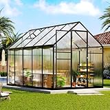 Luxoak 178×300×192CM Gewächshaus aus Polycarbonat und Aluminium für...