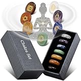 PURAJA Premium Chakra Set mit den 7 wichtigsten Edelsteinen | Heilsteine Set aus...