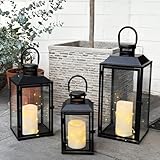 3er Set Gartenlaterne Windlicht Laterne Laternen Metalllaterne Set Dekoration...