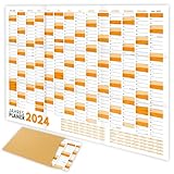 XXL Wandkalender 2024 groß (90x60cm) - Jahresplaner 2024 quer als Kalender für...