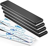 FINDMAG 4 Stück Neodym Magnete, 60 x 10 x 3 mm, Schwarz, mit Doppelseitigem...