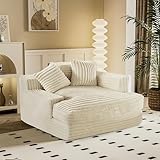 Großes Schlafsofa Chaiselongue, Lounge Sofa Gästebett Bettsofa mit Armlehne...