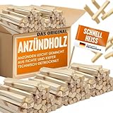 Premium Anzündholz 18kg (4X 4,5kg Säcke) – Ofenfertig aus Fichte | Trockenes...