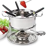 Virklyee Edelstahl Fondue Set Fleischfondue set Fondue Set mit Brenner 2-6...