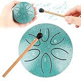 Steel Tongue Drum, 3 Zoll 6 Töne Zungentrommel Schlagzeug Anfänger, Handpan...