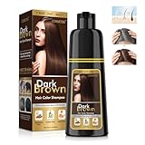 COSMTEK Haarfärbeshampoo - Dunkelbraune Hair Dye Shampoo für Graues Haar...