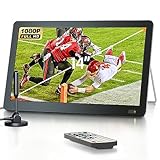 DESOBRY 14.1 Zoll Tragbarer Fernseher mit ​DVB-T2 HD Antenne & 3000mAh Akku,...
