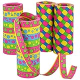 com-four® 4X XXL Luftschlangen Rollen, extra lang als Party Deko für...