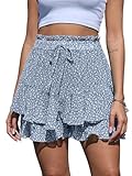 Yutdeng Shorts Damen Sommer Lässig Rock mit Hose Drunter Boho Chiffon Shorts...