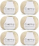 Coopay Merinowolle zum Stricken, 6x50g Weiche Merino Wolle aus 100% Schurwolle...