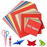 Gucass 300 Blatt Origami Papier, 20x20 & 15x15 & 10x10 Faltpapier in 20 Farben,...