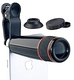 Somikon Handy Objektiv: Smartphone-Vorsatz-Tele-Objektiv mit 12-Fach optischer...