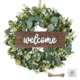 Bunte Häuschen Türkranz, Willkommensschild Vordertür Sommerkranz Ganzjährig...