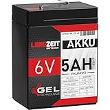 LANGZEIT 6V Akku 5Ah GEL Profi Blei Akku für Kinderauto Elektroauto USV UPS...