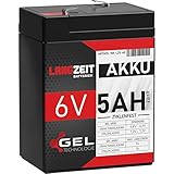 LANGZEIT 6V Akku 5Ah Gel Profi Blei Akku für Kinderauto Elektroauto USV UPS...