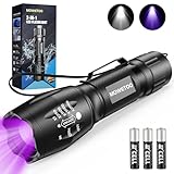 MOWETOO Taschenlampe, UV Lampe 2 in 1 Schwarzlichtlampe, 395nm Ultraviolette 4...