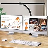 LOTTBUTY Doppelkopf Schreibtischlampe LED dimmbar,24W 80CM Homeoffice...