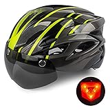 Shinmax Fahrradhelm Herren Damen,Fahrradhelm mit Visier Abnehmbarer Schutzbrille...