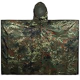 LOOGU Leichter wasserdichter Regenponcho mit Kapuze Camouflage Design Ripstop...