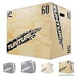 Tunturi Plyo Box, Plyoboxen in 40 x 50 x 60 cm, Sprungbox aus Holz