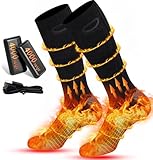 Rasfalo Beheizbare Socken Damen Herren, Wiederaufladbare Heizsocken mit 4000mAh...