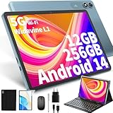 JJGJ Android 14 Tablet mit Tastatur, Tablet 10 Zoll mit 12GB+256GB, 1TB Expand,...
