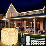 StarryEver 20m 800 LED Schlauch Lichterkette Außen Anschließbar, Warmweiß LED...