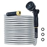 FLOWCASA Gartenschlauch 7.5m Edelstahl Wasserschlauch, 304 Stahl Flexibel &...